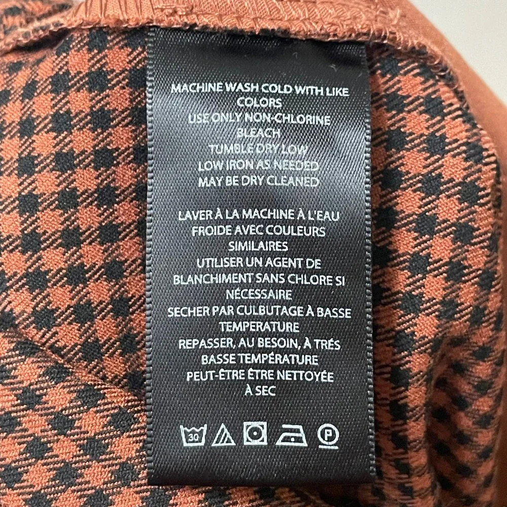 Urban Outfitters Pants Gingham Plaid Black Brown Flared Leg Size 2 Preppy Retro
